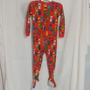 OshKosh B'gosh Red Car Print Kids Footie. Zipper From Ankle To Neck
